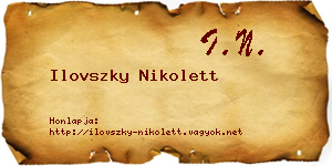 Ilovszky Nikolett névjegykártya